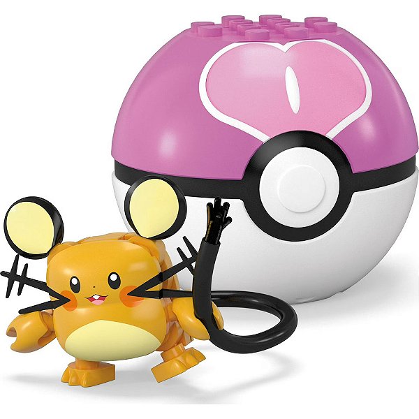 Pokémon + Pokébola Dedenne Mega Construx Blocos de Montar - Mattel