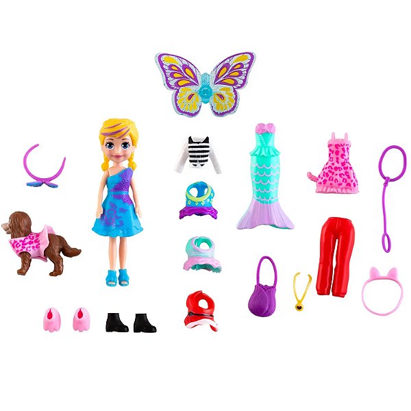 Boneca Polly Pocket Kit Cachorro Fantasias Combinadas - Mattel