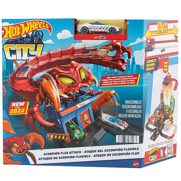 Pista Hot Wheels City Ataque do Nêmesis Escorpião Flex - Mattel