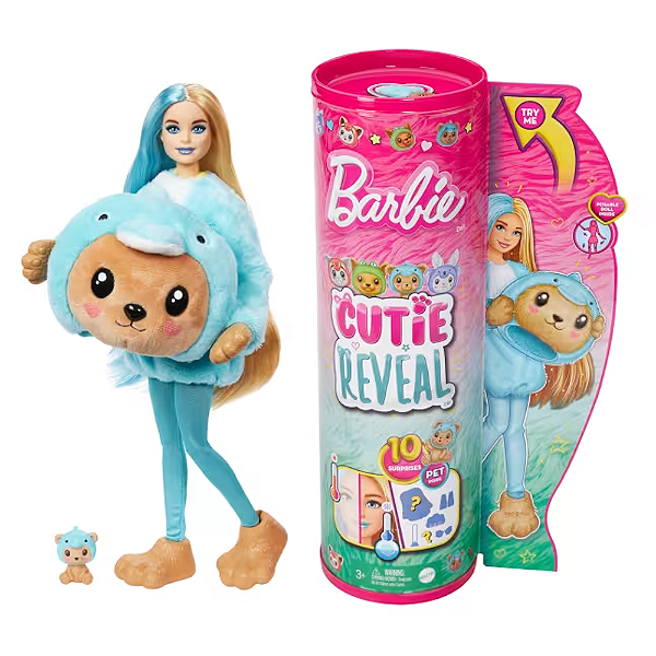 Boneca Barbie Cutie Reveal Urso Vestido de Golfinho - Mattel
