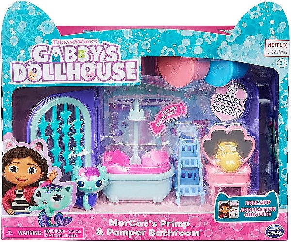 Playset Gabbys Dollhouse Banheiro de Luxo com MerCat - Sunny