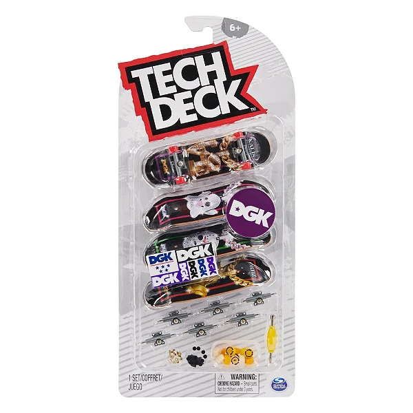 Tech Deck Kit 4 Skate de Dedo Coleção DGK - Sunny