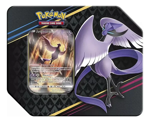 Pokémon Trading Card Game Fúria Ardente Lata Articuno de Galar - Copag