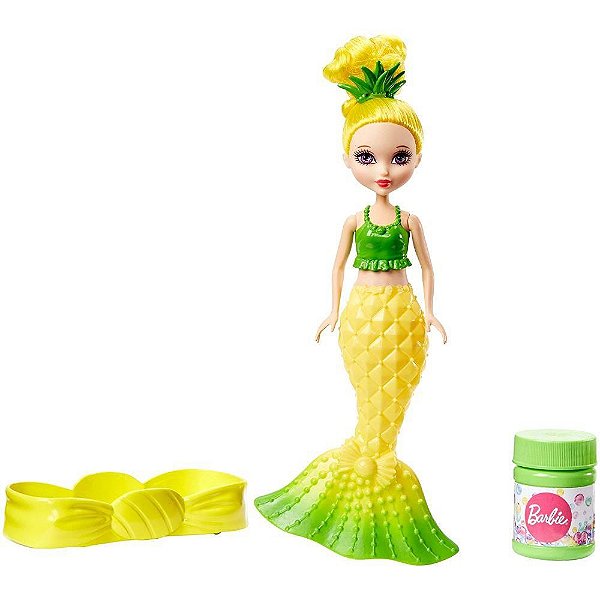 Boneca Barbie Dreamtopia Mini Sereia Bolhas Mágicas Amarela - Mattel
