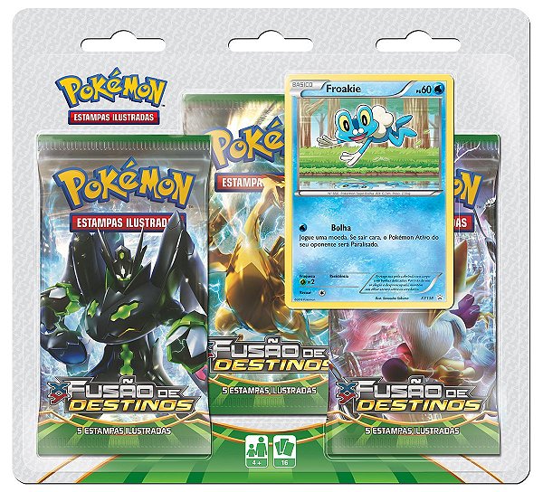 Triple Pack Pokémon Cards XY Fusão de Destinos Froakie - Copag