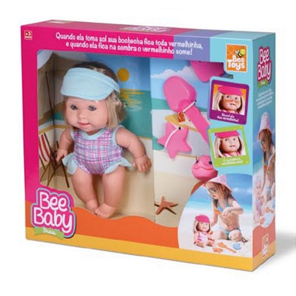 Boneca Bee Baby Praia C/ Cabelo - Bee Toys