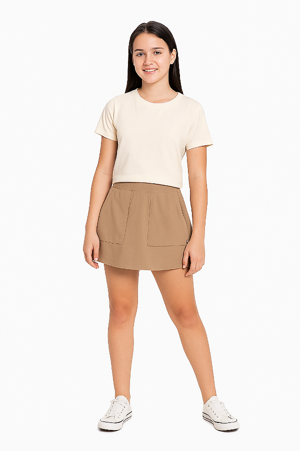 SHORTS SAIA JUVENIL MINTY EM MOLETINHO BASIC COM BOLSOS