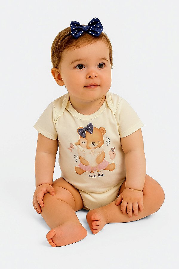 BODY INFANTIL TRICK NICK EM COTTON LEVE COM APLIQUE
