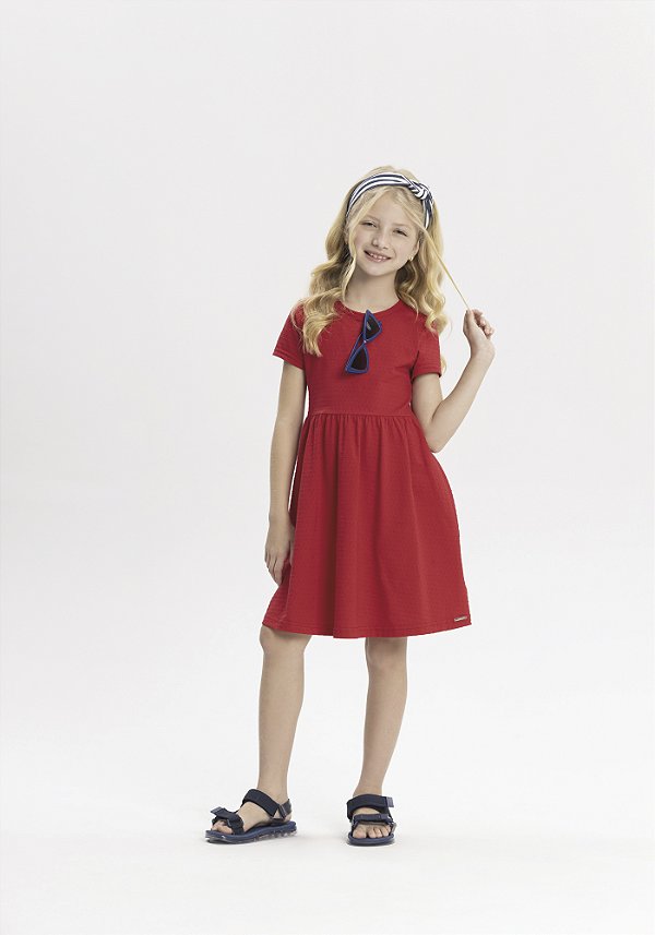 VESTIDO INFANTIL DE MANGAS CURTAS POA
