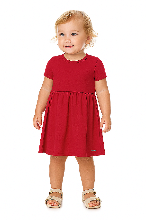 VESTIDO INFANTIL DE MANGAS CURTAS