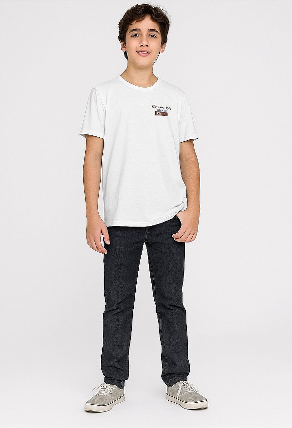 CAMISETA OVERSIZED JUVENIL EM MEIA MALHA PELETIZADA