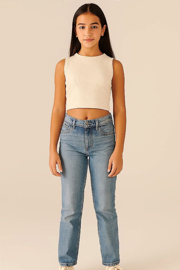 REGATA JUVENIL FEMININA COM GLITTER EM RIBANA