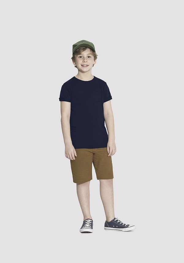 CAMISETA MEIA MALHA PENTEADA MENINO