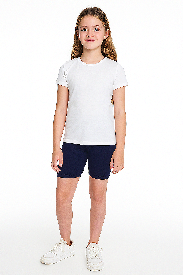 BERMUDA CICLISTA INFANTIL MENINA EM MALHA COTTON