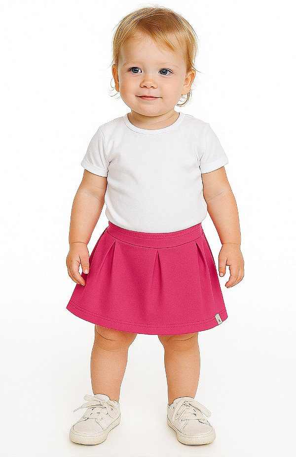 SHORTS SAIA INFANTIL MENINA EM MOLETOM DE ALGODÃO