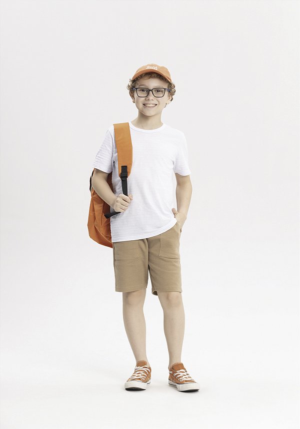 BERMUDA INFANTIL MENINO EM MOLETOM COM BOLSOS