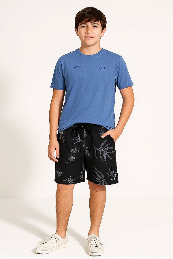 SHORTS TECIDO PLANO JUVENIL ESTAMPADO MENINO