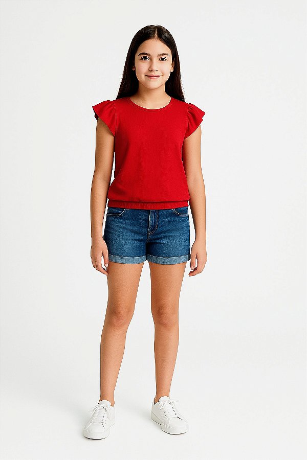 BLUSA INFANTIL MENINA MALHA FLORENCE VISCOSE
