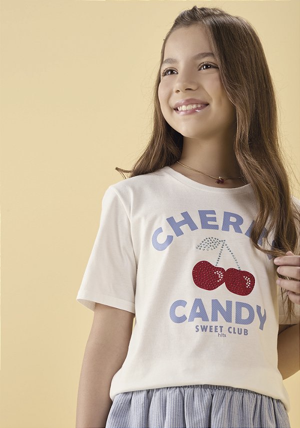 CONJUNTO INFANTIL FEMININO COM BLUSA BORDADA E SAIA COM BABADOS