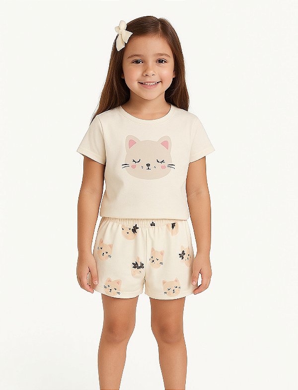 PIJAMA INFANTIL EM MEIA MALHA COM ESTAMPA DIVERTIDA BRILHA NO ESCURO