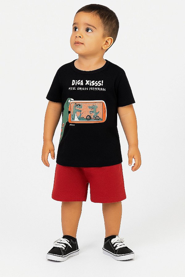 Camiseta Infantil Menino em Meia Malha com Estampa Divertida