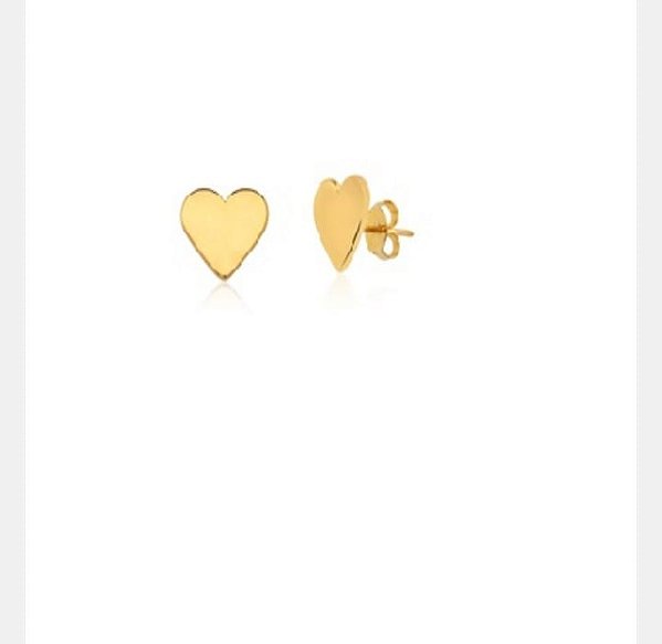 Brinco Dourado Coração 10890