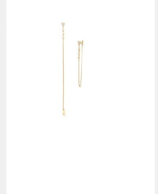 Brinco Dourado com Zircônias Cristal e Ródio