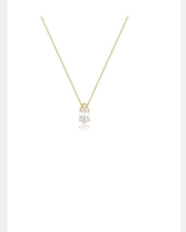 Gargantilha Dourada com Zircônia Cristal e Topázio