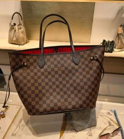 Bolsa Neverfull Premium LV Xadrez com Nécessaire