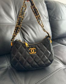 Bolsa Chanel Ombro Corrente Preta