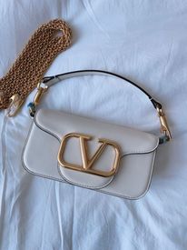 Bolsa Valentino Branca com Detalhe Dourado