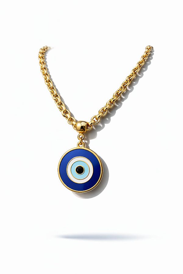 Colar com Pingente Olho Grego Azul