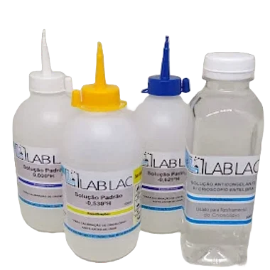 KIT SOLUÇÃO PADRÃO (-0,621°H; -0,530°H; -0,422ºH ou 0,000ºH) (500 mL CADA) E ANTICONGELANTE PARA CRIOSCOPIO PZL/LAKTRON (500 mL)