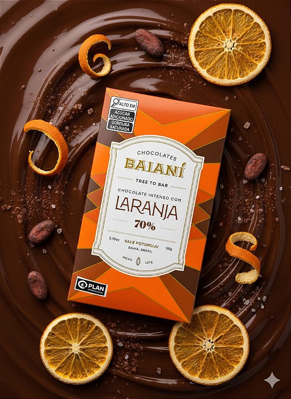 Chocolate Intenso 70% com Laranja 58g