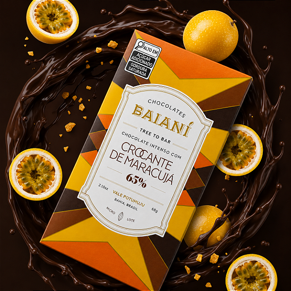Chocolate Intenso 65% com Crocante de Maracujá 58g
