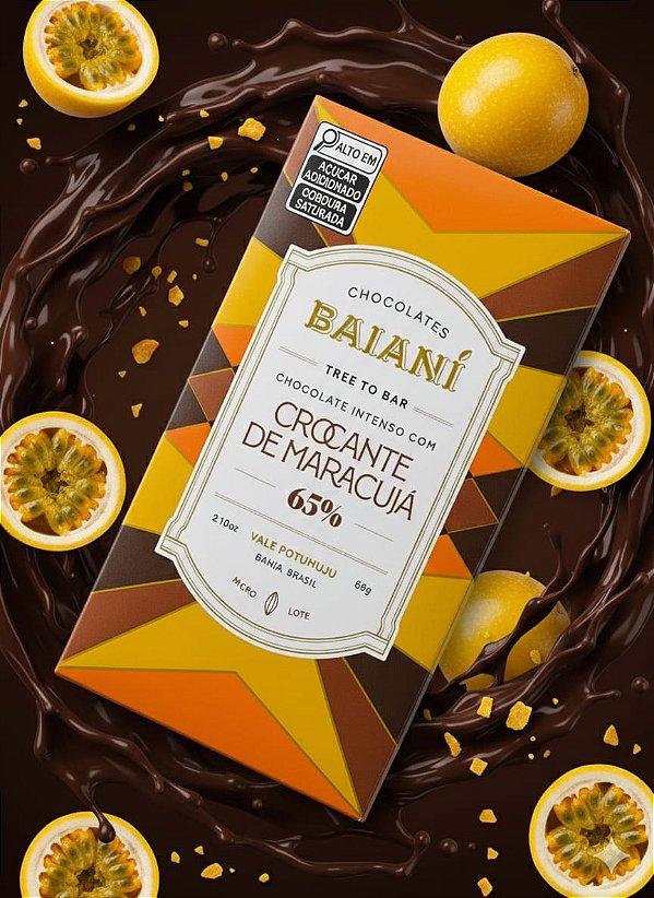 Chocolate Intenso 65% com Crocante de Maracujá 58g