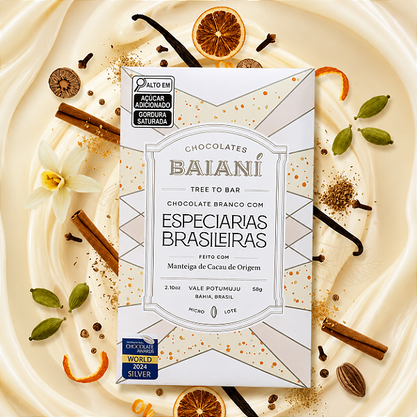 Chocolate Branco com Especiarias Brasileiras 58g