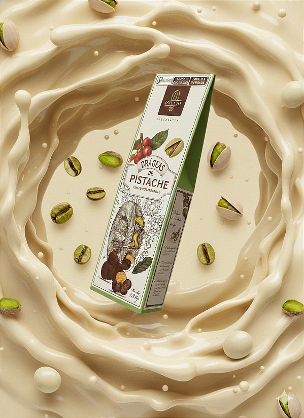 Drágeas de Pistache com Chocolate Branco 120g