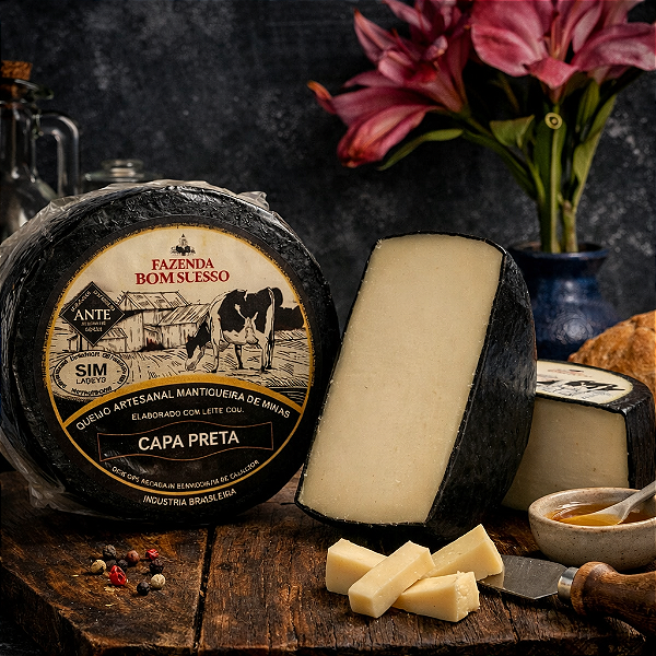 Queijo Artesanal Mantiqueira de Minas – Capa Preta | Fazenda Bom Sucesso 450g