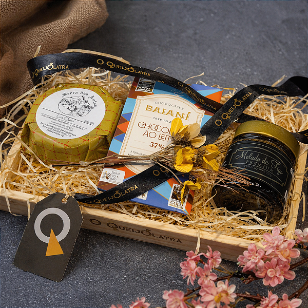 Cesta de Presente Especial Ritual do Cuidado - Queijo Cremoso + Melado de Figo + Chocolate