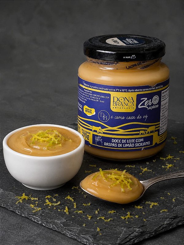 Doce de Leite Zero Açúcar com Raspas de Limão Siciliano – Dona Branca (270g)