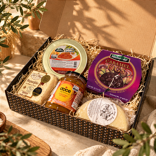 Caixa de Presente Doce Encontro – 3 Doces Artesanais + 2 Queijos Incríveis