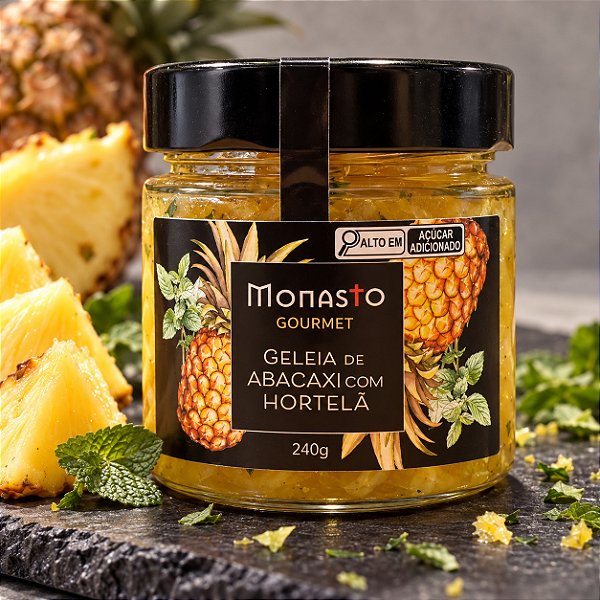 Geleia Artesanal de Abacaxi com Hortelã 240g