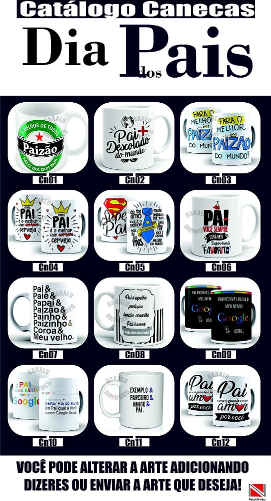 100 Canecas Personalizadas dia dos Pais