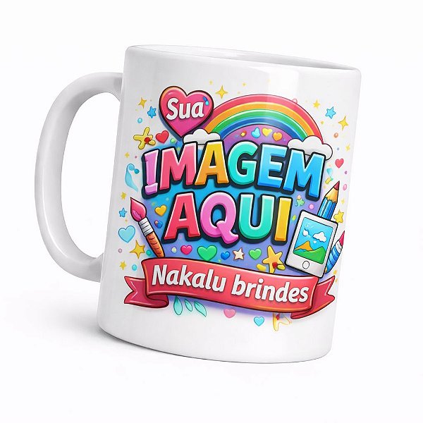Caneca de Cerâmica 320ml Personalizada | DTF UV ou Sublimação