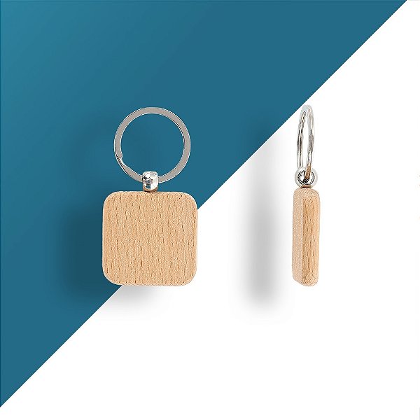 Chaveiro de Madeira Quadrado Personalizado com Impressão UV Cód.: 6038