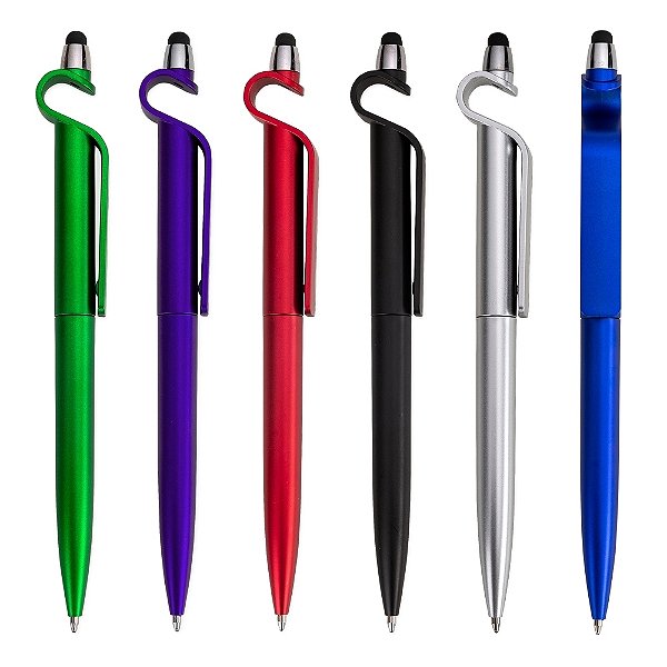 Caneta Plástica Touch com Suporte Personalizada com Impressão UV cód.: 13499B