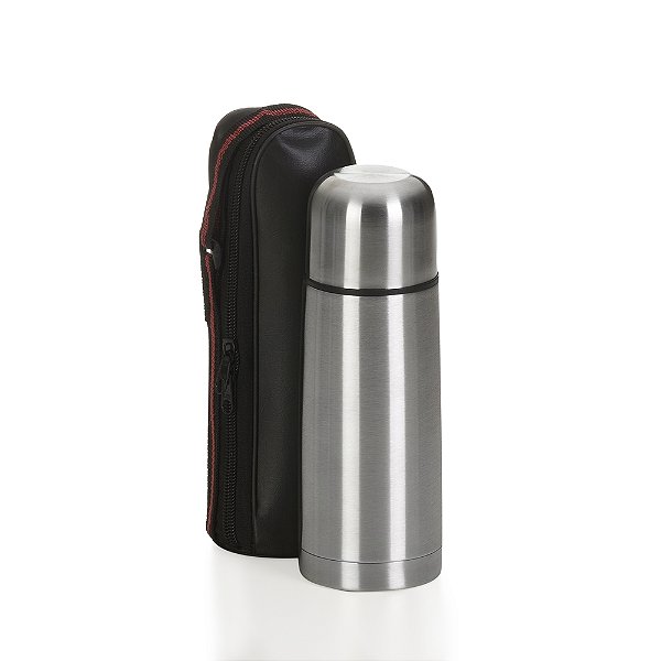 Garrafa Térmica Inox 350ml Personalizada c/ capa Personalizada cód.: 01115