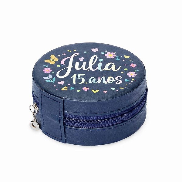 Porta-Joias Feminino Personalizado em Couro Sintético com Zíper - 06017B
