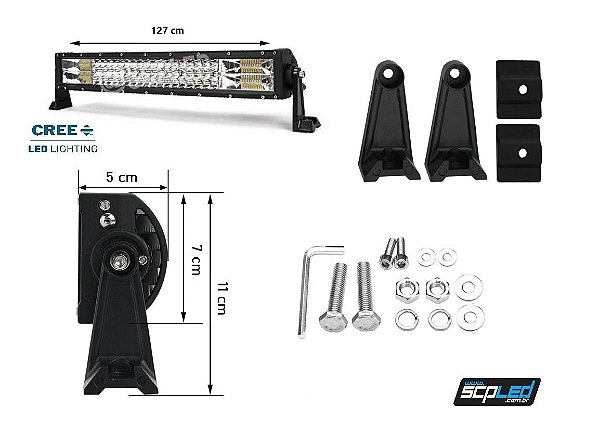 Barra Led 756w Lente 7D led Cree